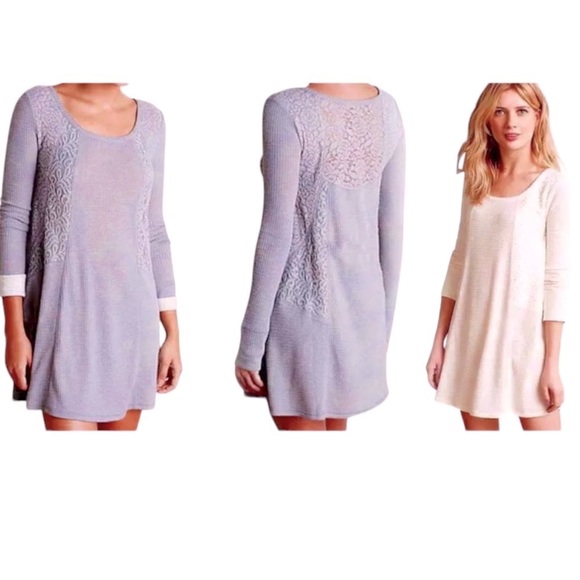 🌺SOLD ON BAY🌺 128 Anthropologie Vintage Chemise Small 2 Nightie Lacy Thermal - Picture 1 of 12